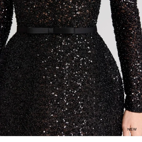 Used NADINE MERABI Black Edie Dress size SM - Picture 3 of 7